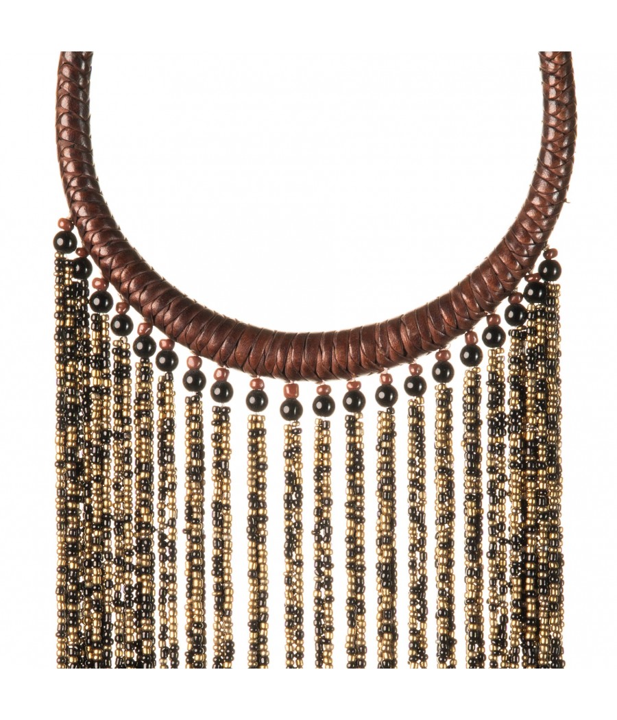 Collier en cuir veritable tressé