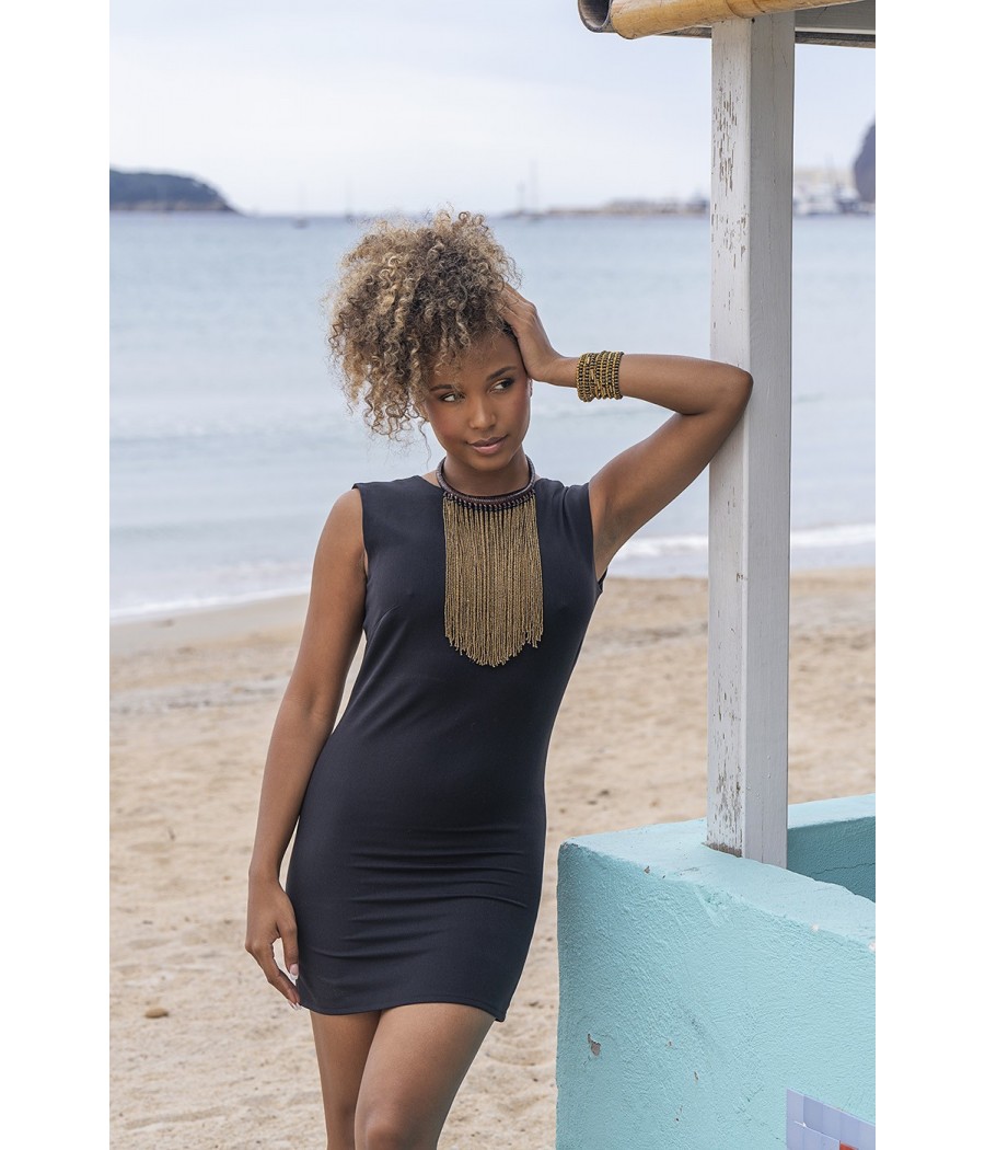 Collier en cuir veritable tressé