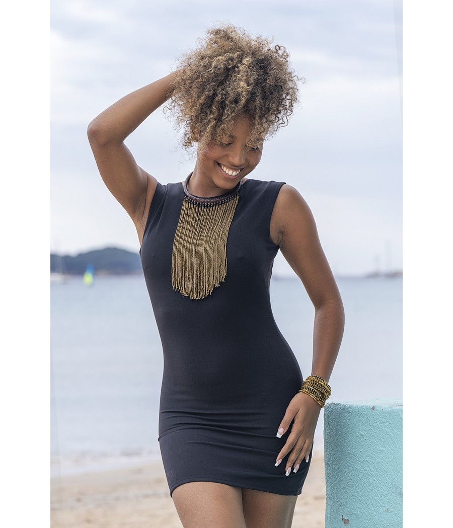 Collier en cuir veritable tressé
