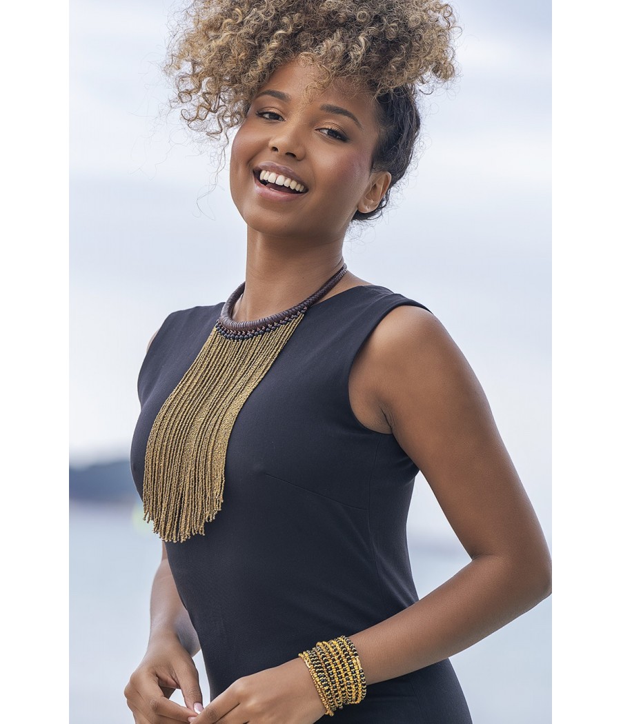Collier en cuir veritable tressé