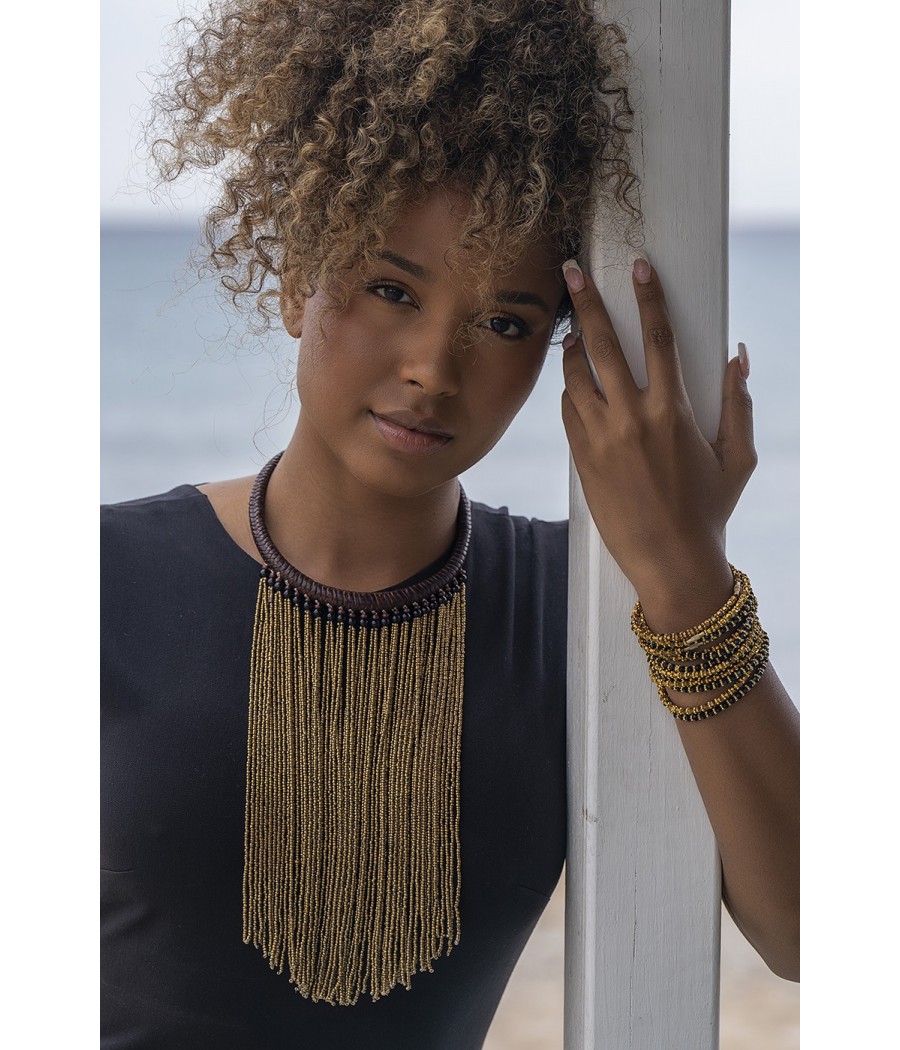 Collier en cuir veritable tressé