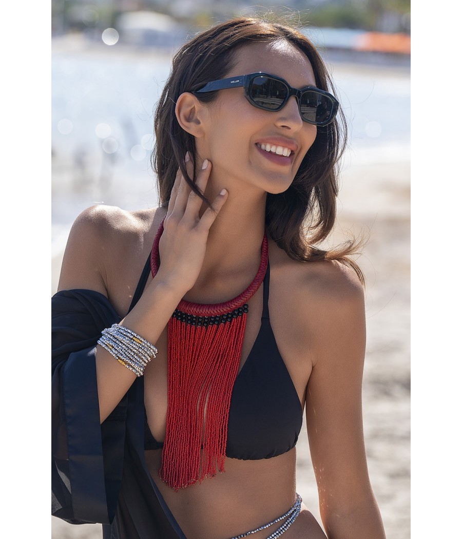 Collier en cuir veritable tressé