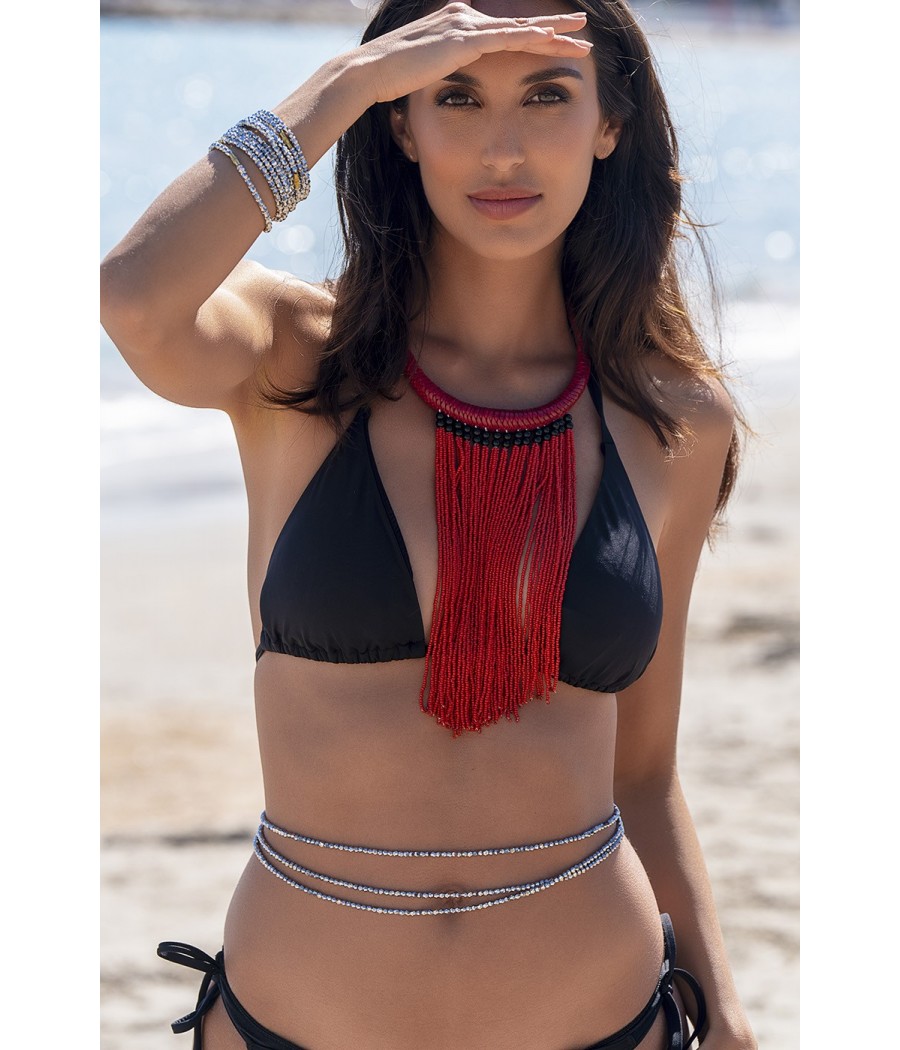 Collier en cuir veritable tressé