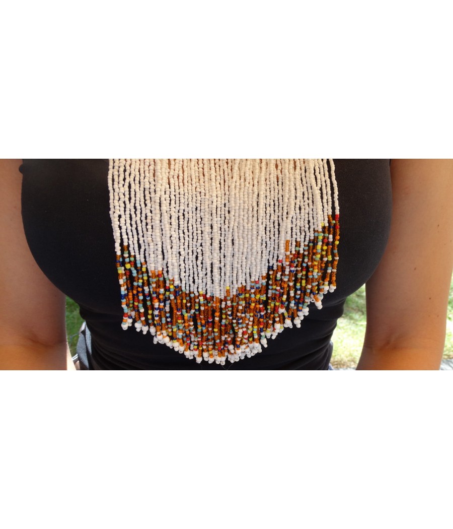 Collier cascade en perles de verre