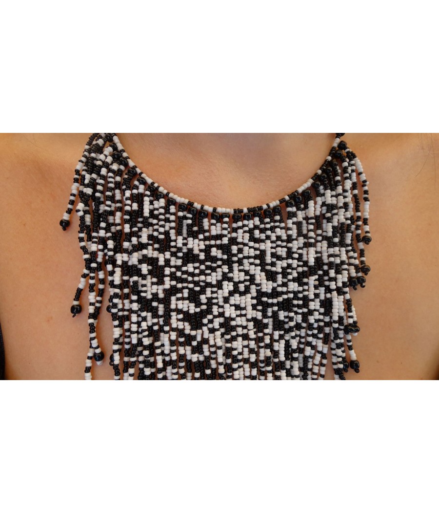 Collier cascade en perles de verre