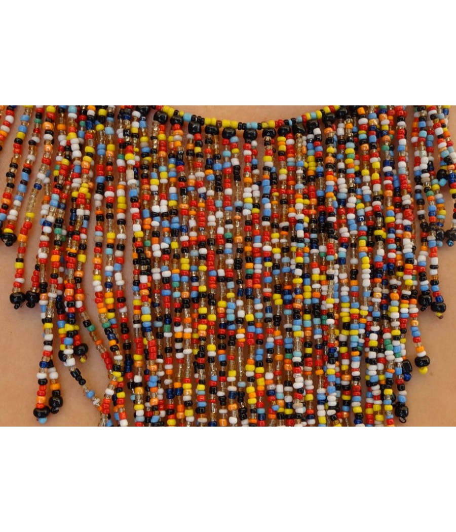 Collier cascade en perles de verre