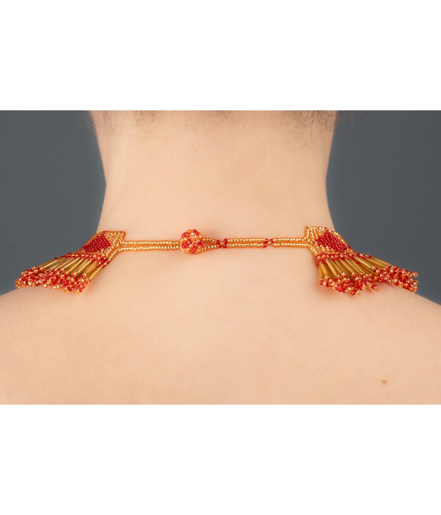 Collier ethnique en perles de verre