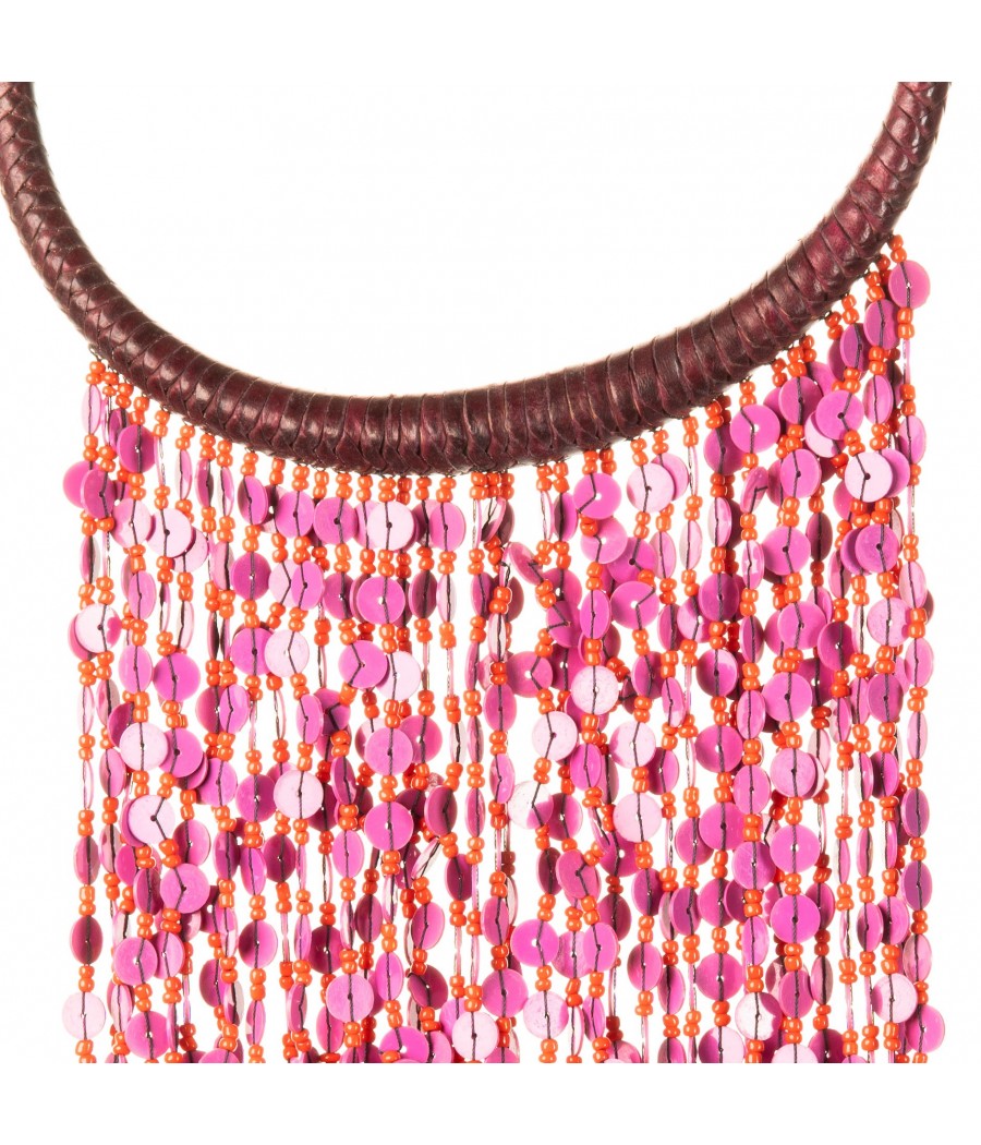 Collier cascade en perles de verre