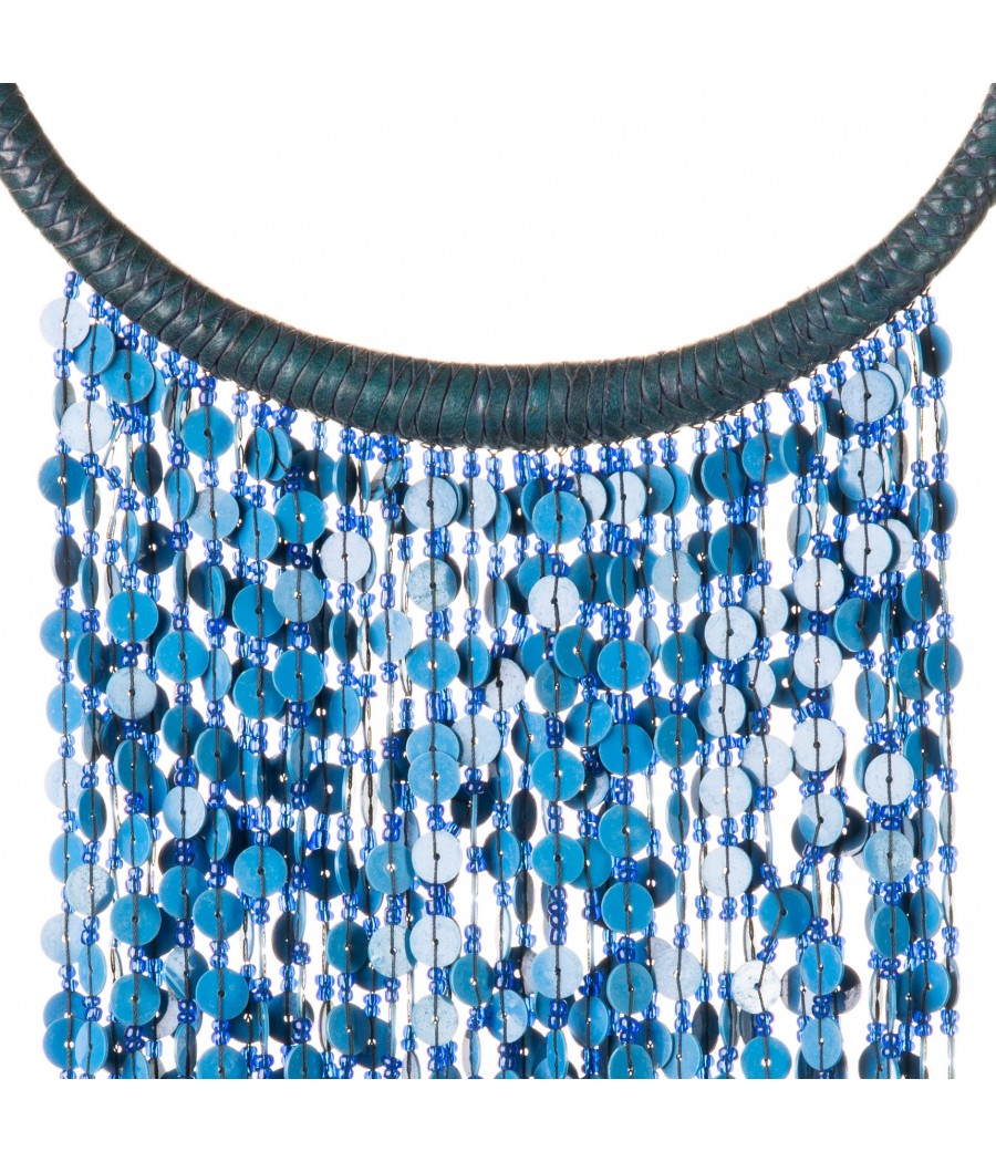 Collier cascade en perles de verre