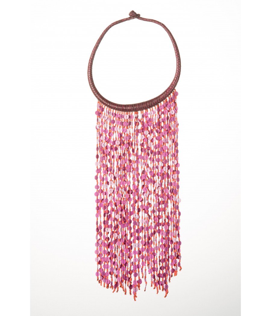 Collier cascade en perles de verre