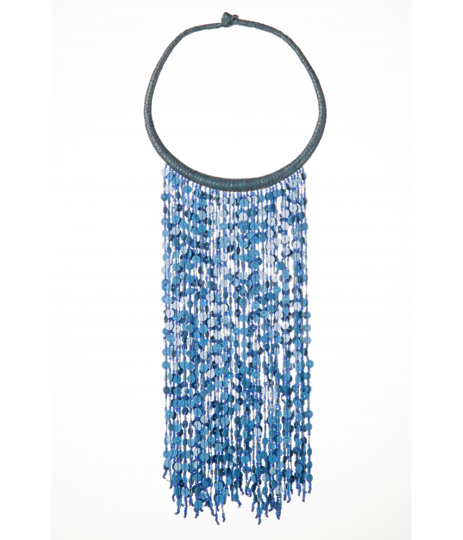 Collier cascade en perles de verre