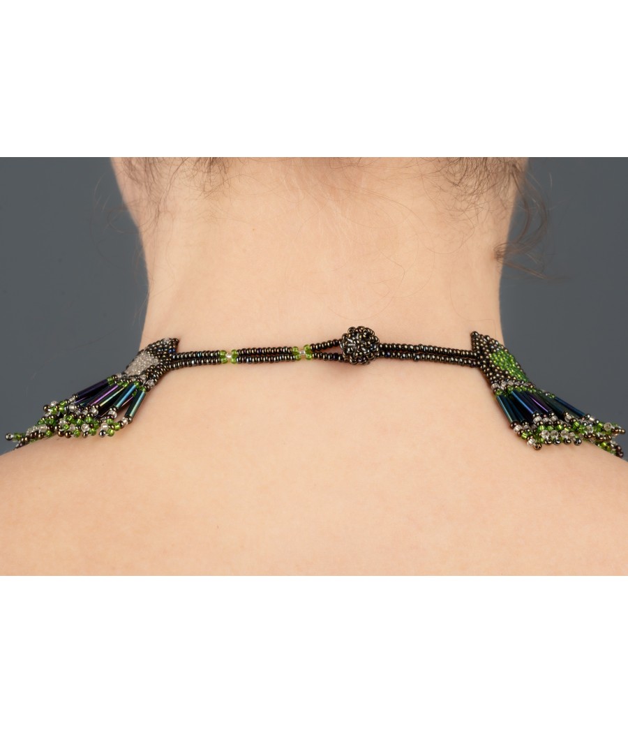 Collier ethnique en perles de verre