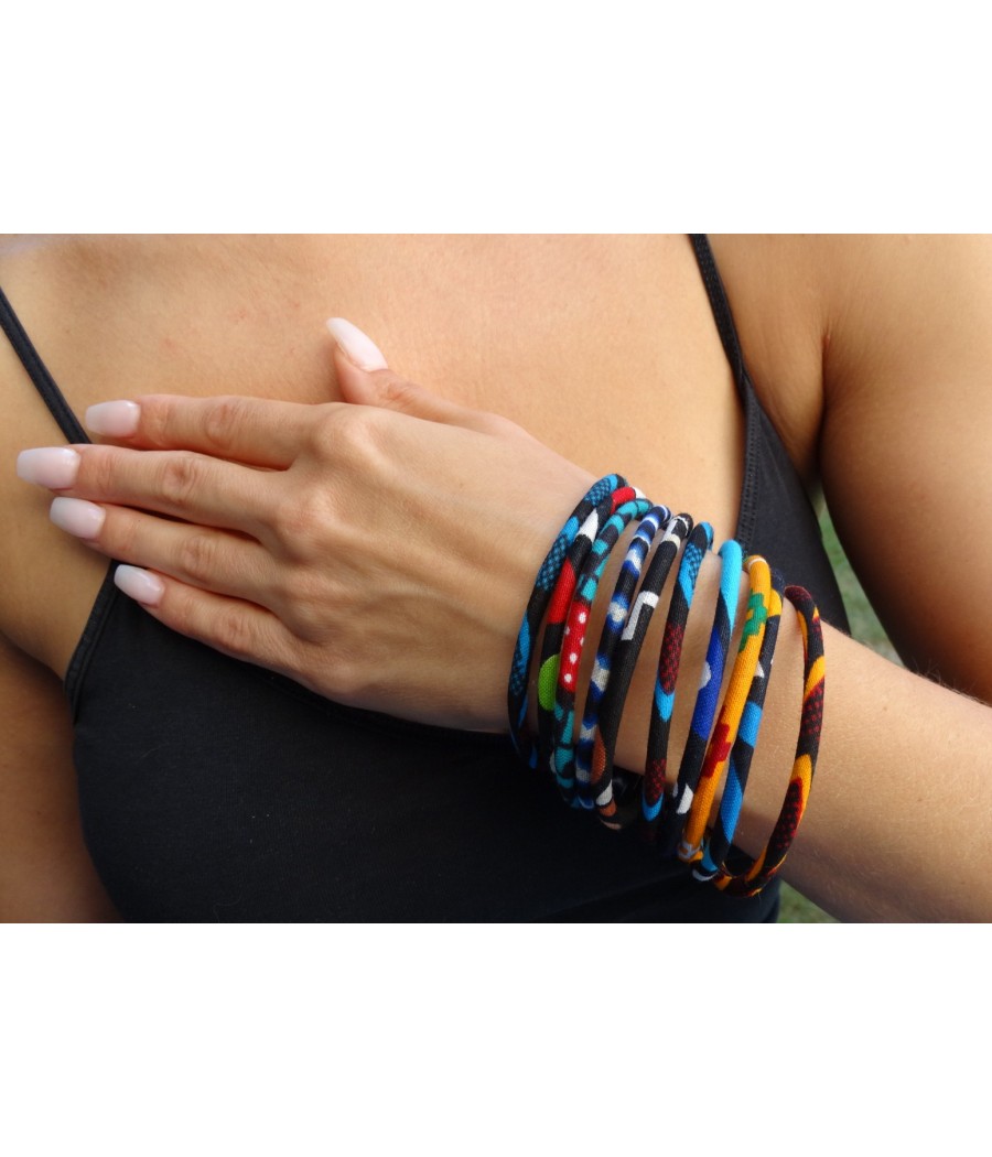 bracelet en tissu wax