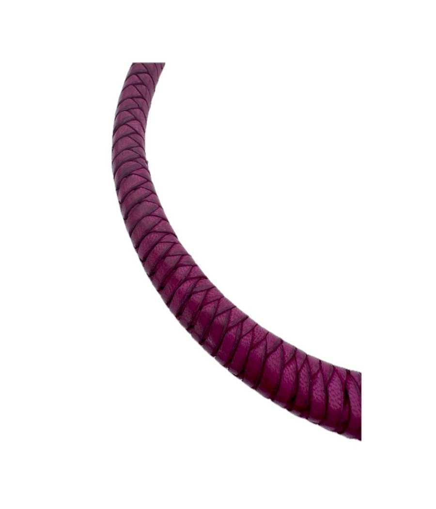 Collier en cuir veritable tressé