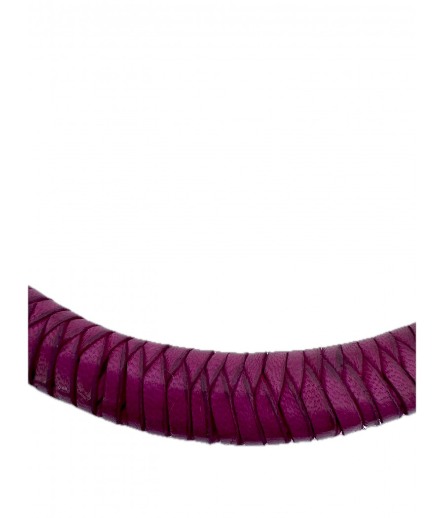 Collier en cuir veritable tressé
