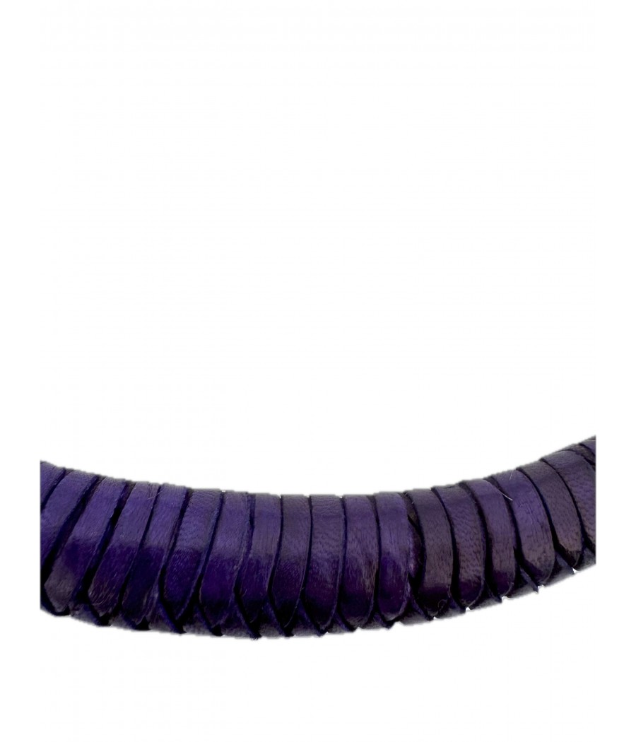 Collier en cuir veritable tressé