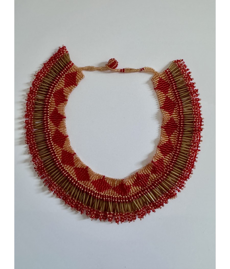 Collier ethnique en perles de verre